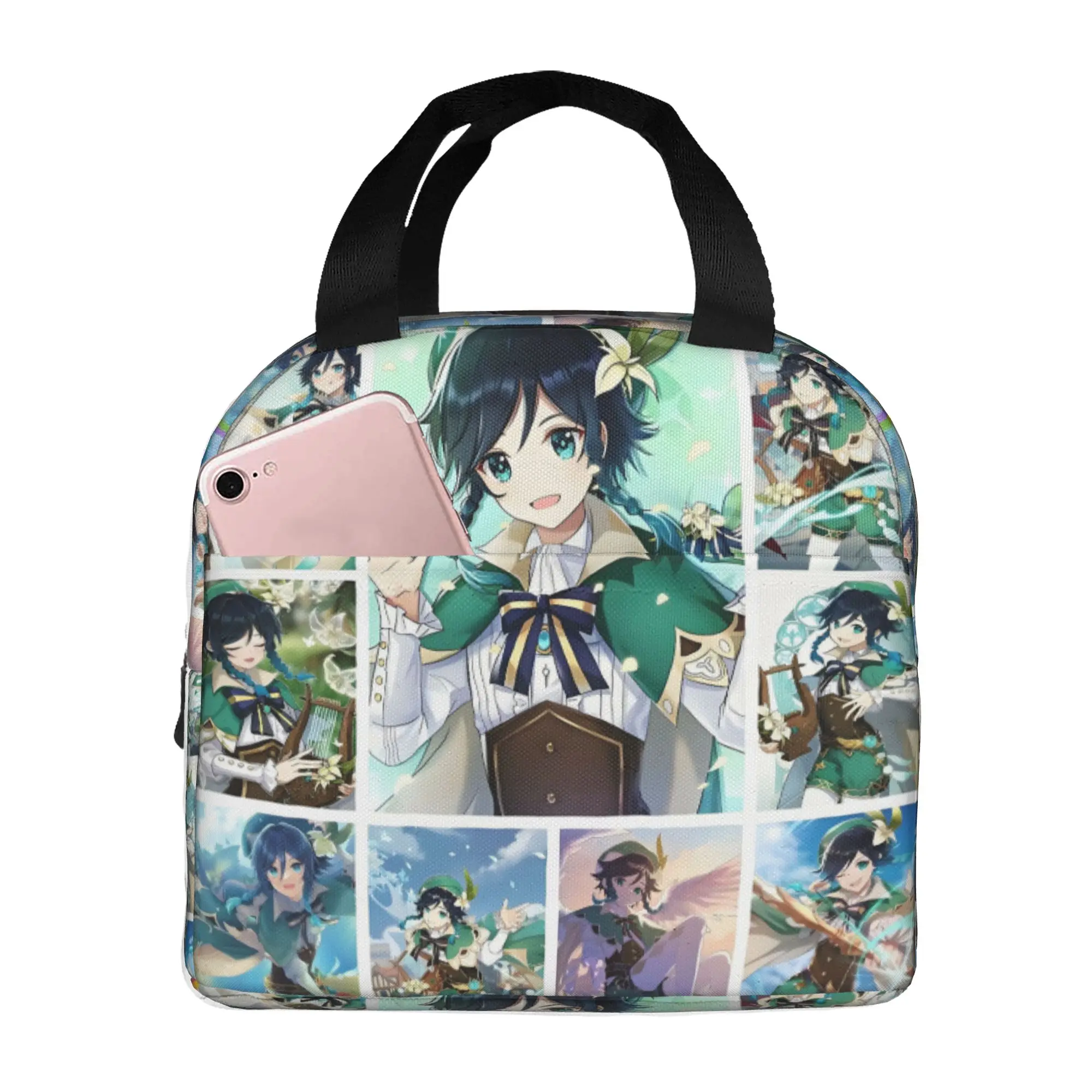 Genshin Impact  Insulated Lunch Bags for Women Game Anemo Geo Pyro Hydro  Portable Thermal Cooler Food Lunch Box School