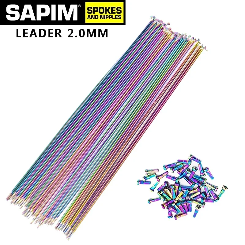 Sapim bicycle spokes Can choose any length below 310mm 2.0 round j-bend/straight pull Rainbow color bikes with copper cap spokes