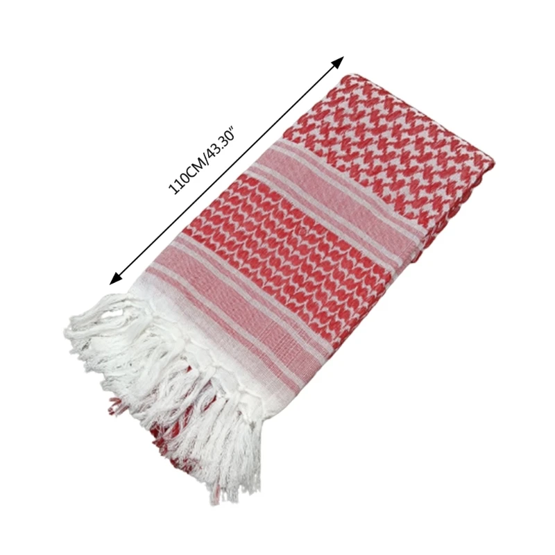 Versatile Headwrap Shemagh Scarf for Muslims Arab Keffiyeh Headscarf for Arabian Dubai Military Desert Neck Wrap Scarf