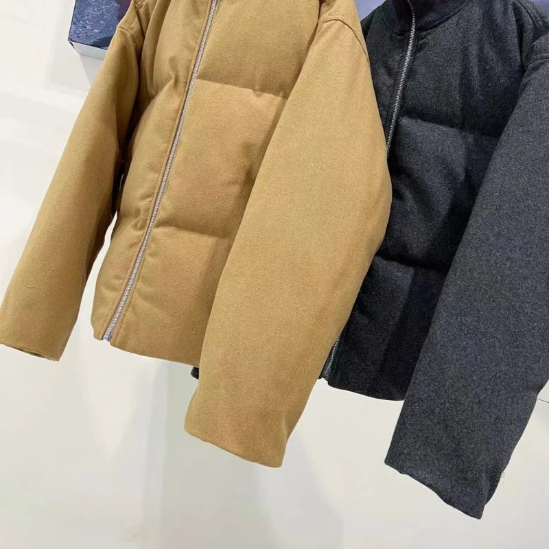 Kurze gesteppte Daunenjacke aus Flanell mit Wollmischung für Damen von Nordic Niche für Wärme