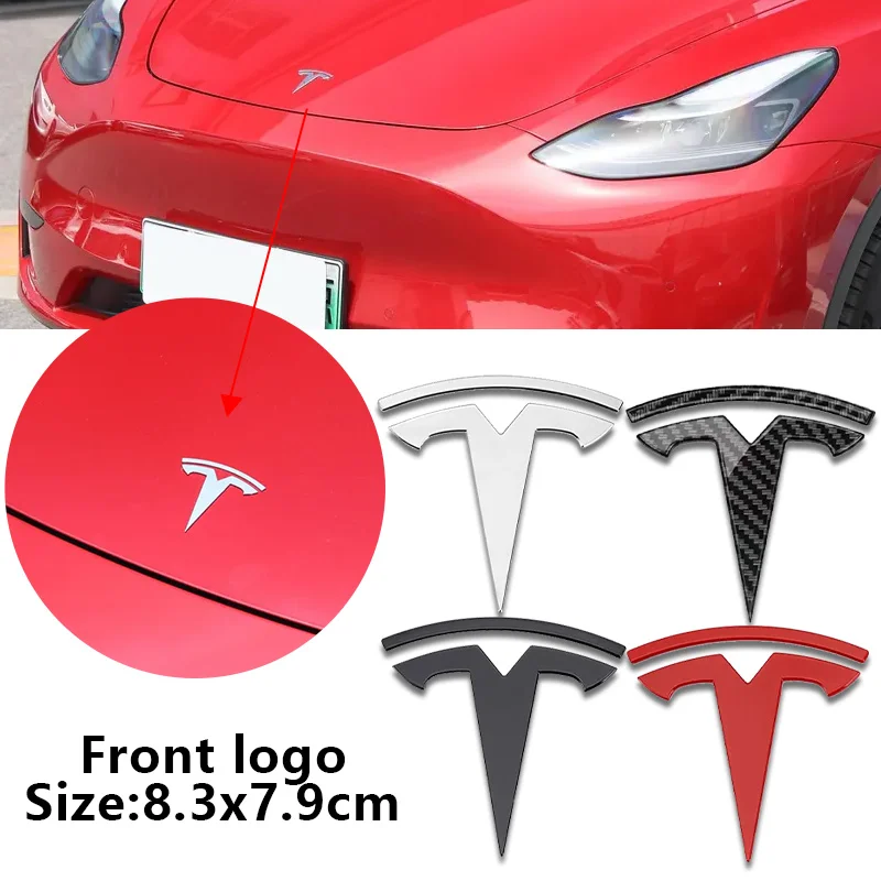 Hot ABS for Tesla Model 3 Mode Y Car Front Hood Logo Cover Emblem Sticker Styling Auto Body Rear Trunk Badge Accessories view 6