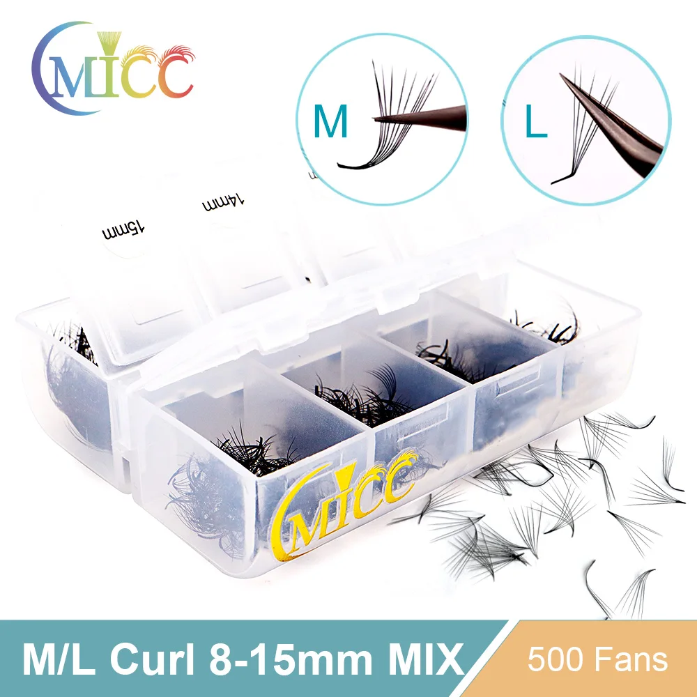 6D 10D 8mm-15mm Mixed M L Curl Premade Fans Extensions Volume Fans Prefact Bouquet Eyelashes Extensions Loose Fans Pre Made Fans
