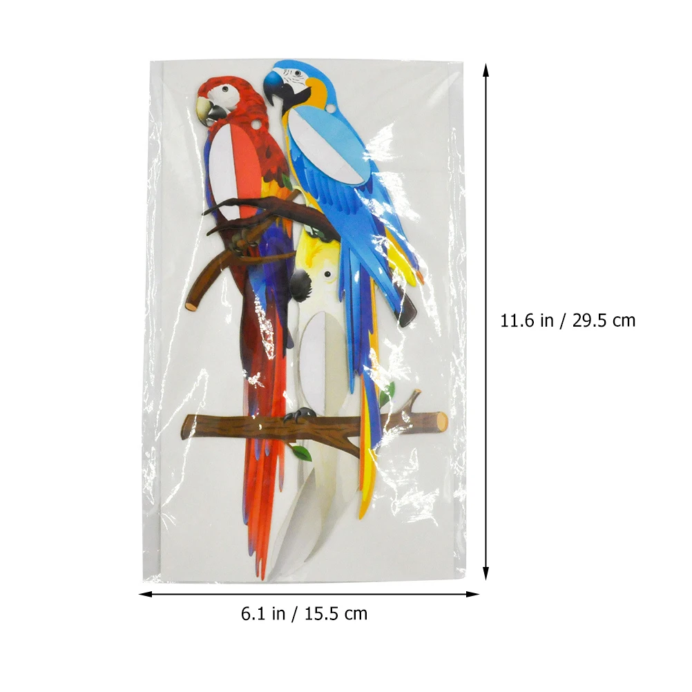 3 قطع من ورق الحيوانات على شكل قرص العسل والببغاء والطيور الاستوائية المعلقة لمستلزمات حفلات هاواي وأعياد الميلاد المقاومة للماء