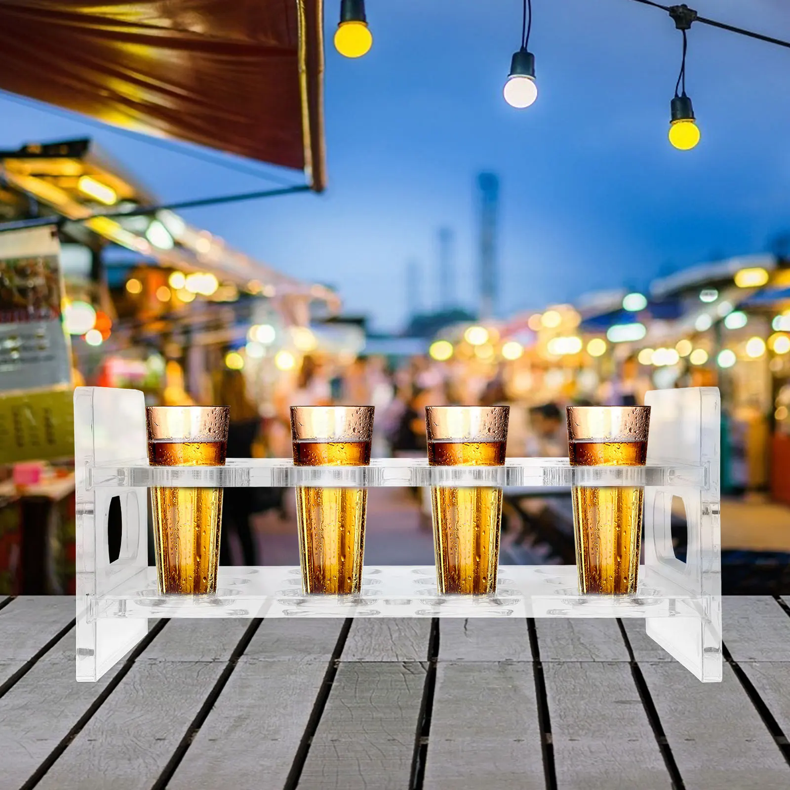 

Clear Acrylic Shot Glass Holder Multi-hole Cup Server Compact Size Easy to Clean Perfect for Home Party Bar Use