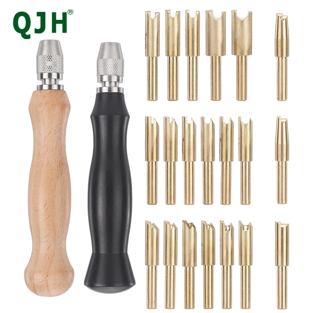 Leather Edge Creaser-4 Specifications Replaceable Brass Head 1-5mm Press Sealing Machine Edge Marking Creaser Decorative DIY Too