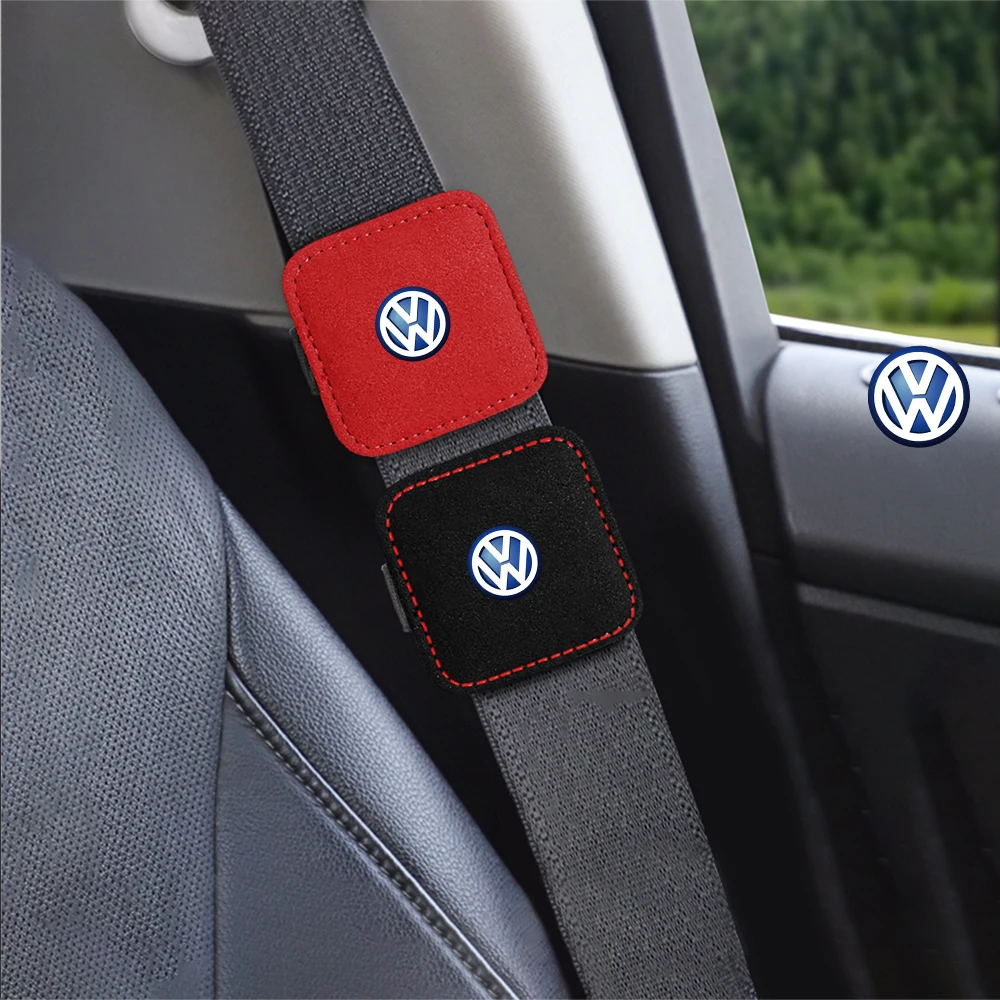 PU Leather Car Seat Belt Clips Magnetic Safety Belt Fixed Limiter Styling For Volkswagen GOLF Tiguan Polo Golf 6 Golf Jetta MK5