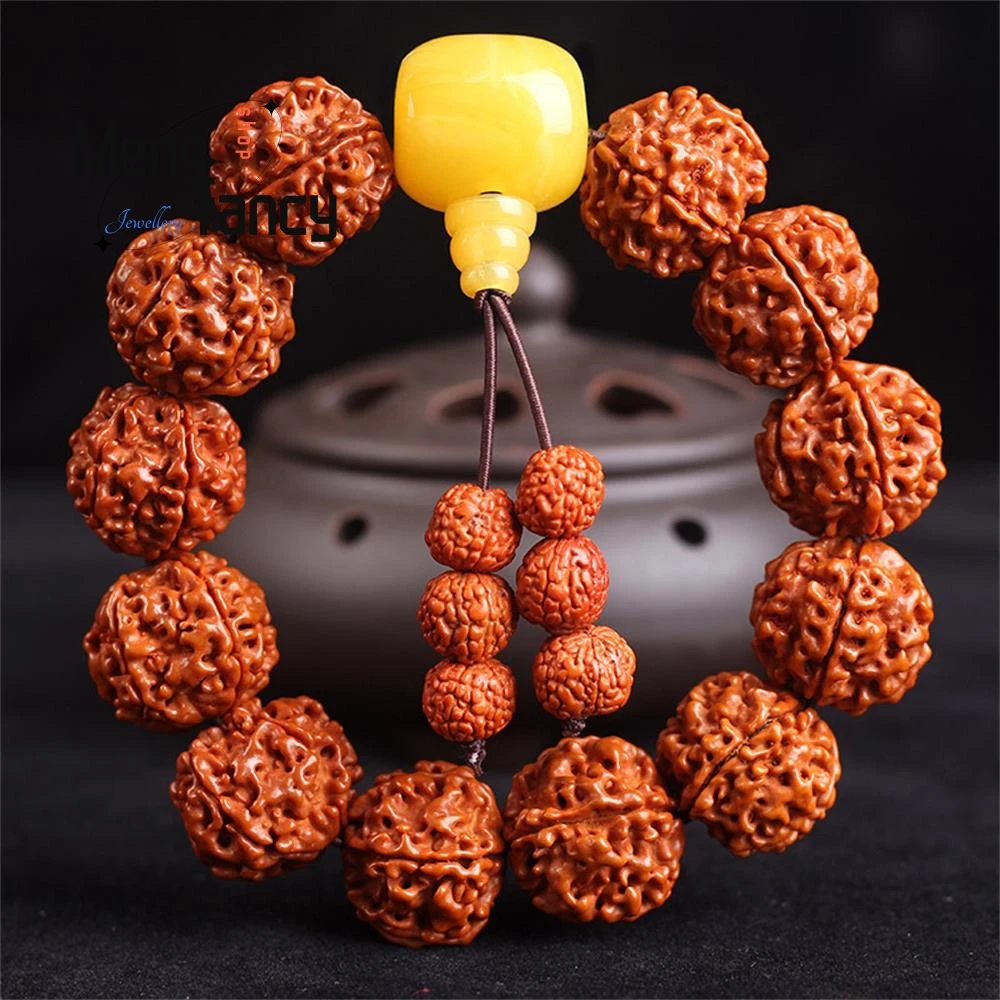 Natural Nepal Round Seeded Vajra Bodhi Buddha Beads Bracelet Charms Fashion Men Women Luxury Fine Jewelry Amulet Holiday Gifts