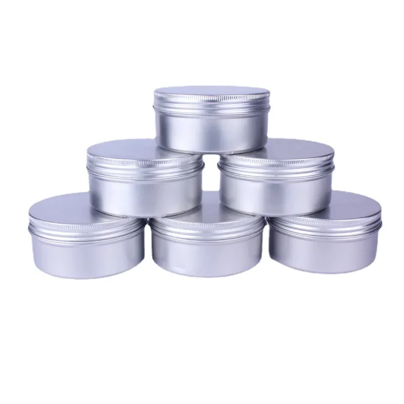 

5/10/15/20/30/50/60/100/150/200/250g Aluminum Tins with Lids Silvery Tin Cans Round Metal Box Empty Ceam Jar Cosmetic Containers