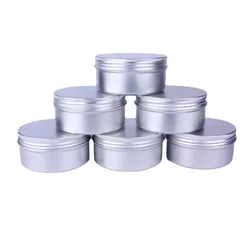 5/10/15/20/30/50/60/100/150/200/250g Aluminum Tins with Lids Silvery Tin Cans Round Metal Box Empty Ceam Jar Cosmetic Containers