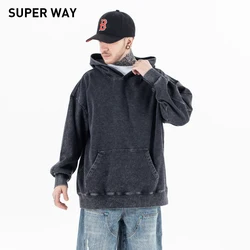 Superway Origineel Ontwerp Streetwear Vintage Hoodies Mannen Wasbare Oversized Katoenen Tops Hip Hop Amerikaanse Stijl Los Sweatshirt