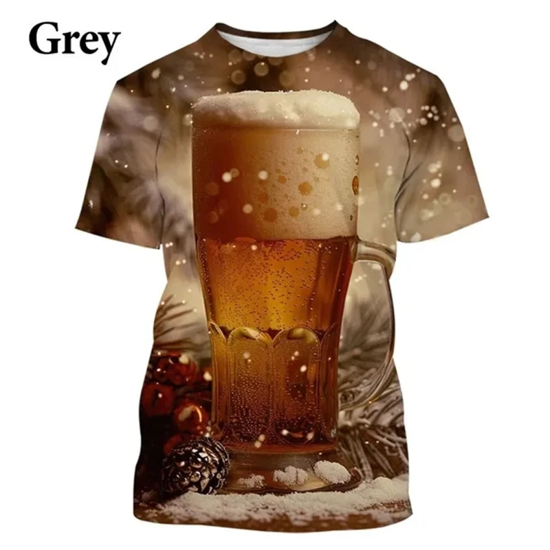 Summer New Classic Beer 3D Print Men\'s Short-sleeved T-shirts Trend Unisex Casual O Neck T Shirt Comfortable Cool Top Tees Shirt