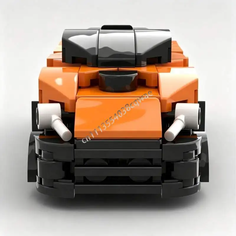 108PCS Orange Supercar Custom Vehicle Model Creative Building Blocks DIY Assembly Educational Toy Birthday Home Collection Gift