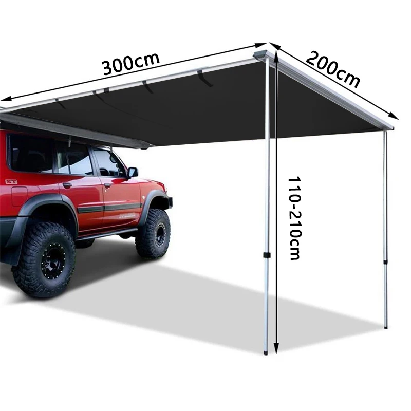 ！@Car Rooftop Tent SUV Waterproof Oxford Four-Season Double Layer Aluminum Shell Vehicle-Mounted Outdoor Automotive Sunshade