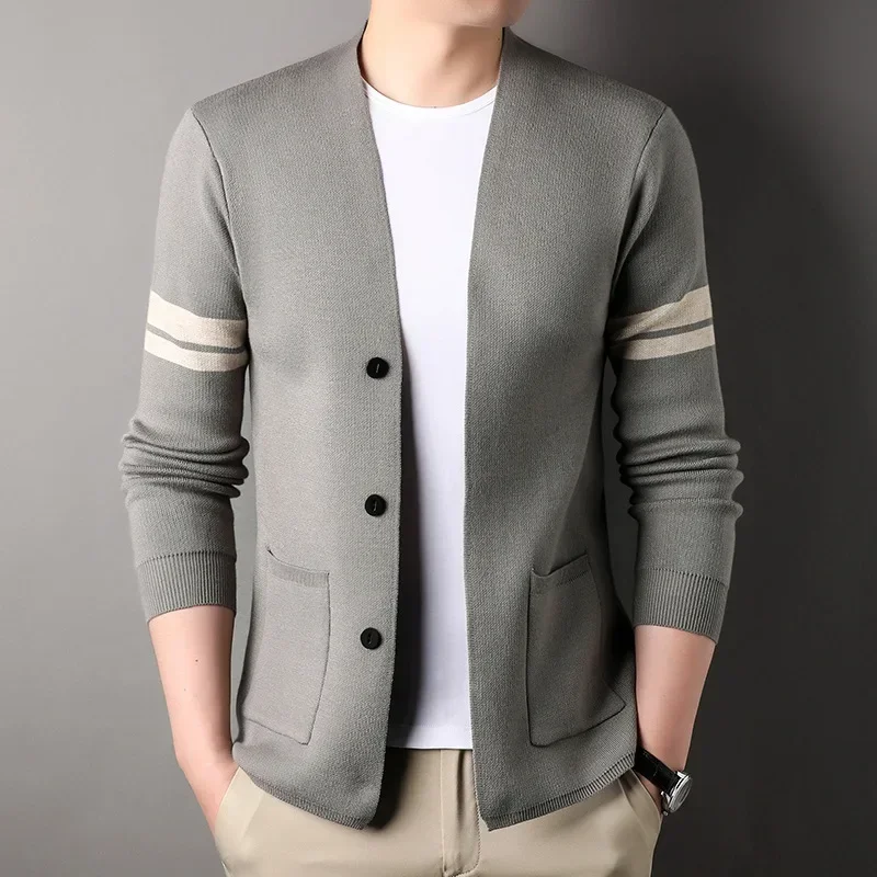 LIBIELIY Knitted Cardigan For Men Thin Style 2024 Spring And Autumn Casual For Young And Middle-aged Shawl Sweater For Outer Wea