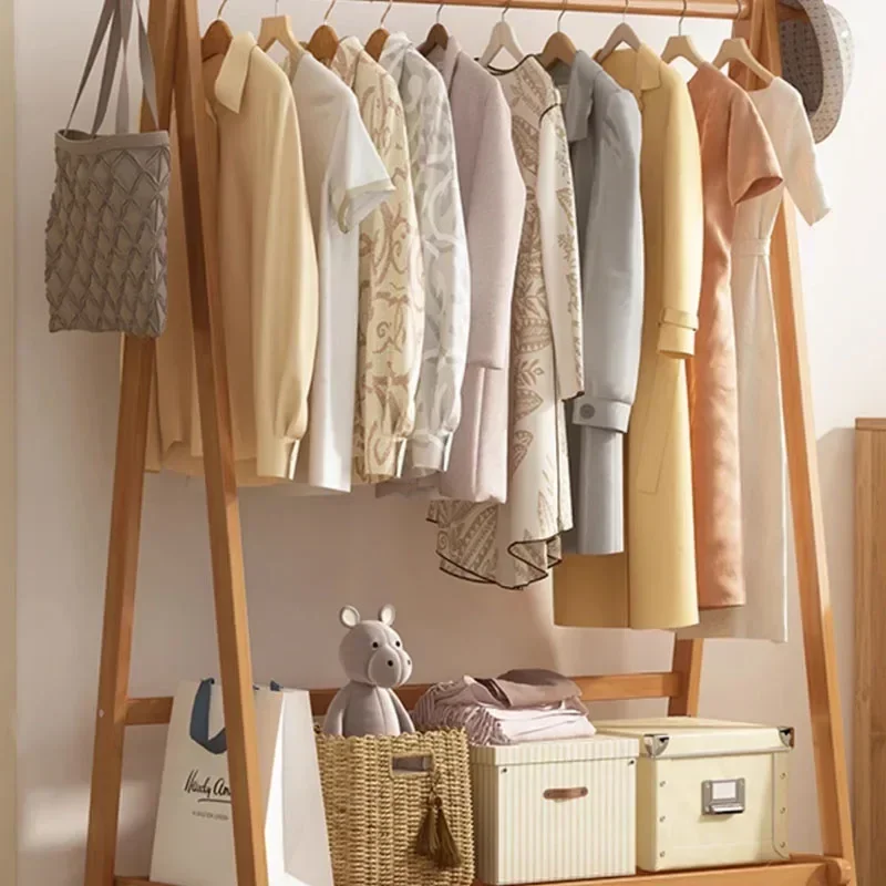 Goedkope Vloer Jas Stand Houten Slaapkamer Haak Tas Hoed Broek Versiering Kleding Hanger Drogen Ruimtebesparend Rek Para Ropa Kamer Meubels