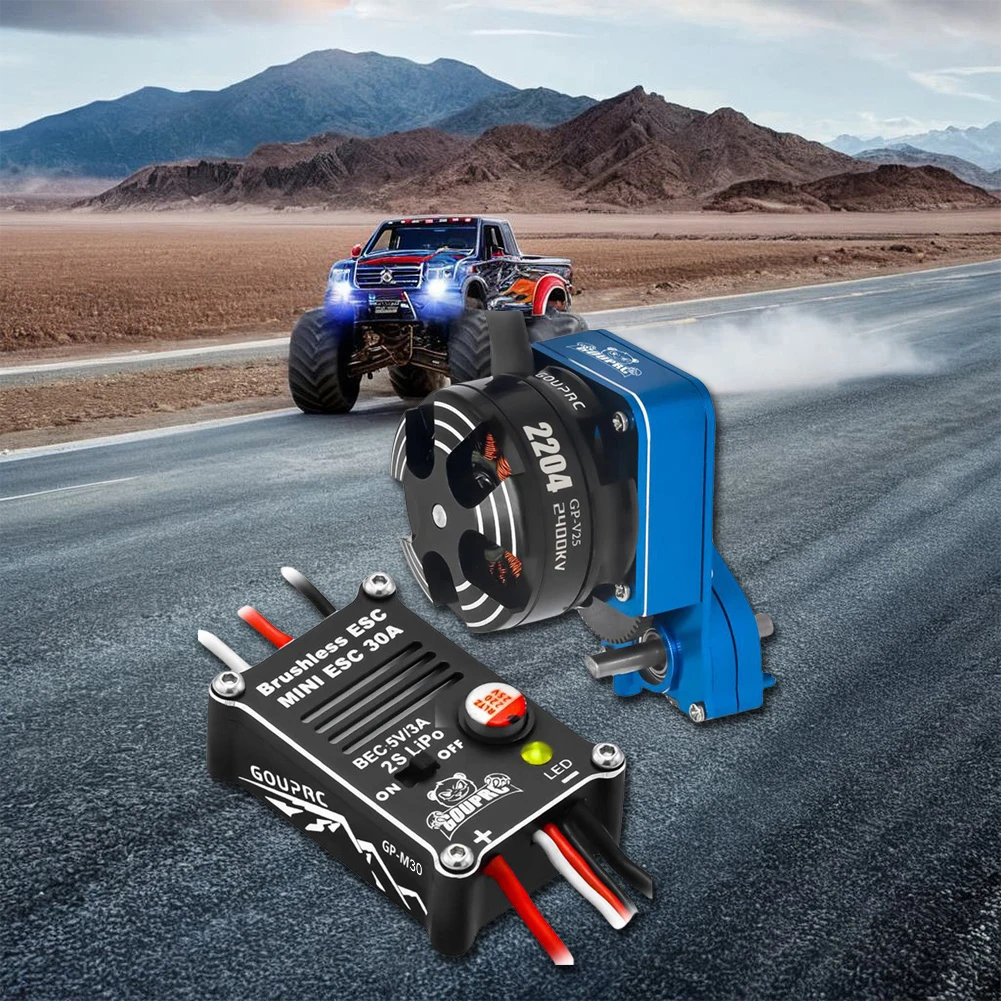 2204 2400KV Brushless Outrunner มอเตอร์ W/เกียร์และ 30A Brushless ESC สําหรับ SCX24 RC Crawler Axial 1/24 RC รถรถบรรทุกมอเตอร์