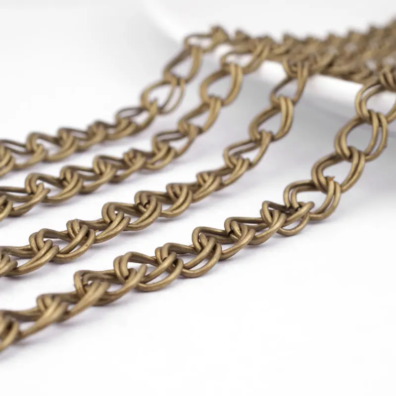 2 Meters Antique Bronze Width 6MM Iron Double Extended Chain Necklace Chains Diy Jewelry Making Supplies Necklace Accessories