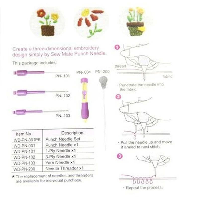 자수 펀치 바늘 키트 바느질 도구 세트, 매직 자수 바늘 펜, 직조 도구, DIY 재봉용 뜨게 재봉 도구