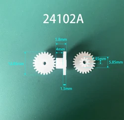 24102A 0.5M Gear 13mm Diameter 24 Teeth 10 Teeth POM Plastic Pinion 2MM Motor Shaft Toy Parts Wheels 10pcs/lot