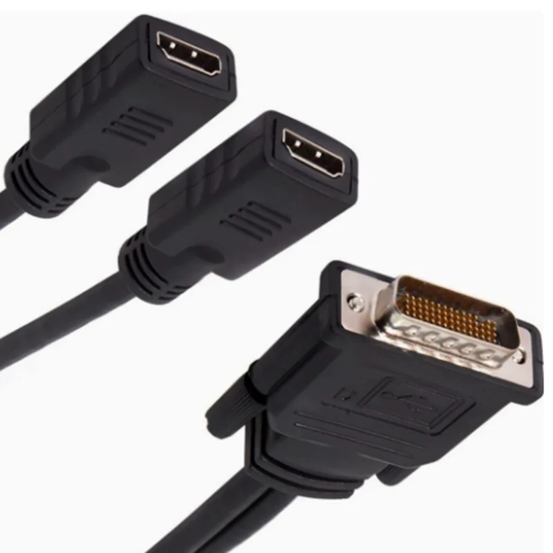 DMS 59 Pin to 2 HDMI-compatible Male to Female Y Splitter Video Cable Adapter For Computer Host Graphics Card Dual Video Cable