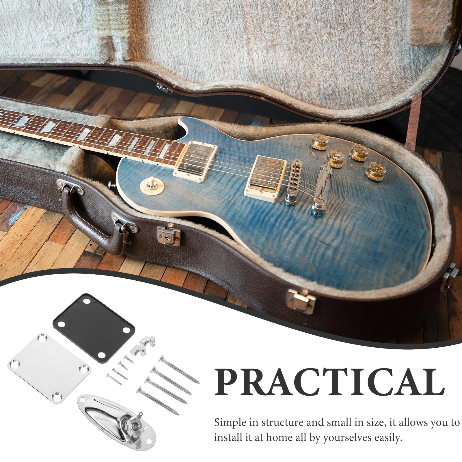 

1Set Pickup Jack Plates for Electric Guitar Durable and Convenient to Use Vital for Incredible Tone Guitar Supplies