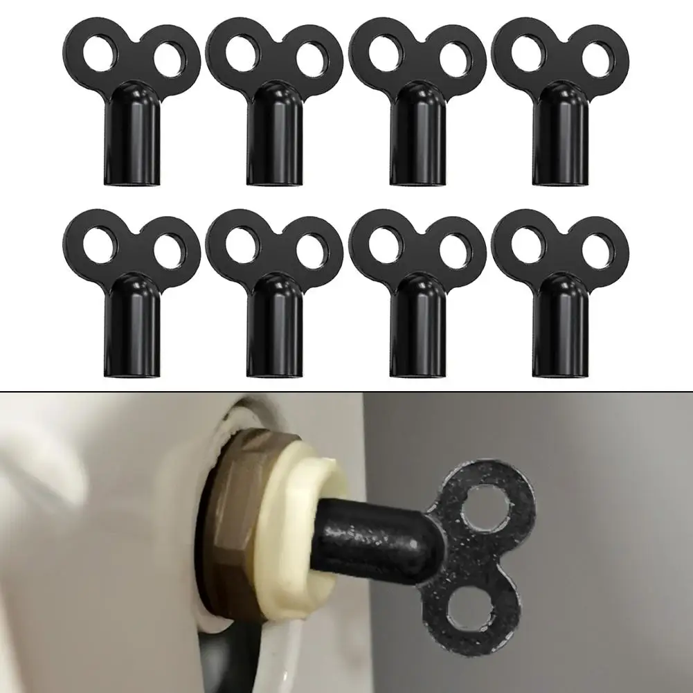 8PCS Heating Bleed Key Black Radiator Bleed Key Easy Venting Noise Reduction Heating Cooling Vents HVAC Systems Parts