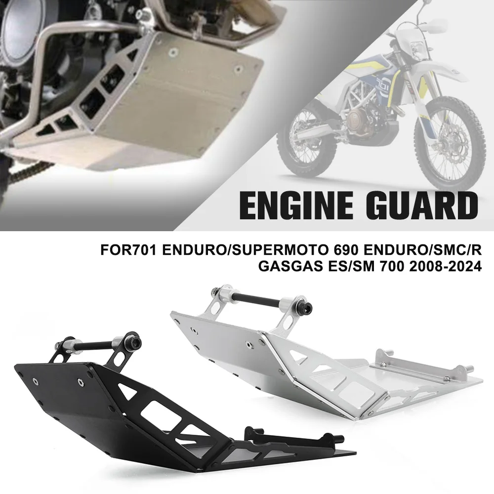 For Husqvarna 701 Enduro/Supermoto 690 Enduro/SMC/R GASGAS ES/SM 700 2008-2024 Motorcycle Engine Guard Bashplate Cover Crap Flap