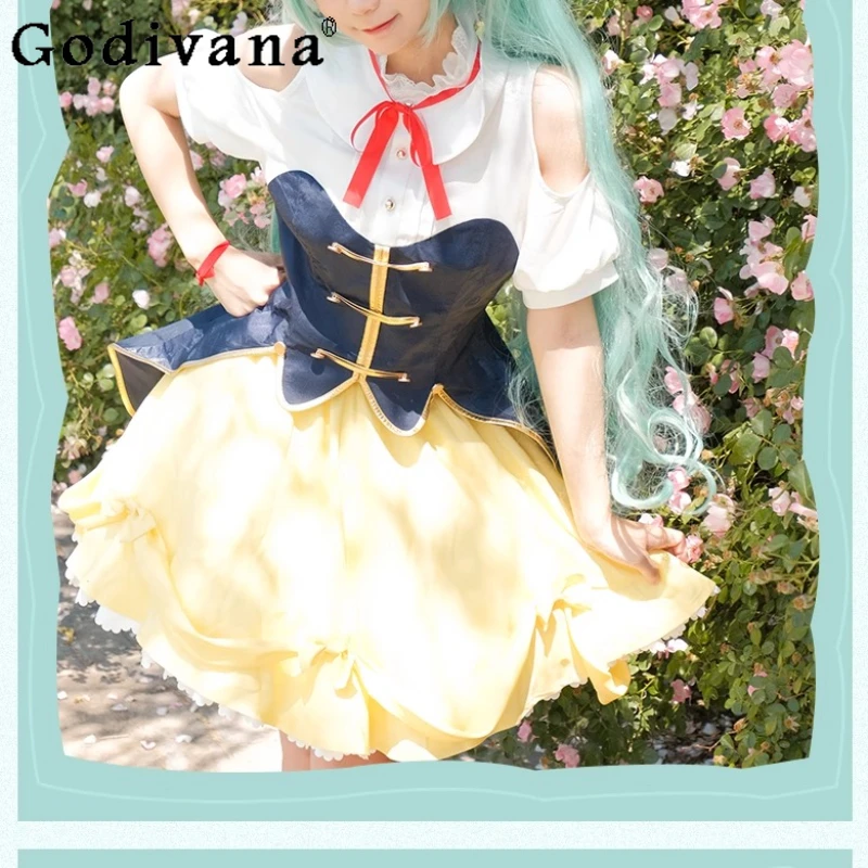 Abiti da donna con gonna dolce e adorabile, costume cosplay da principessa anime, vestiti femminili carini, top a maniche corte e minigonna