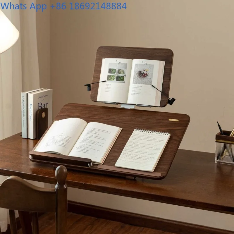 Desktop Bookshelf Reading Rack Double-layer Writing Board Reading Book Study Stand Postgraduate Exam Wooden Reading Bookshelf