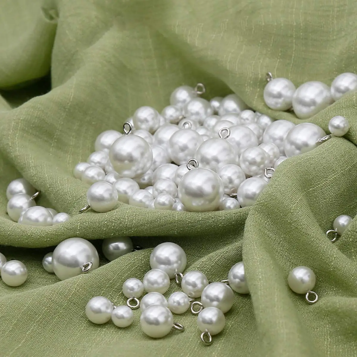 50PCS Kunststoff Runde Tropfen Charm Anhänger 8-30mm Imitation Perle Weiß DIY Halskette Ohrringe Schmuck Liefert Handwerk material – Detail 3