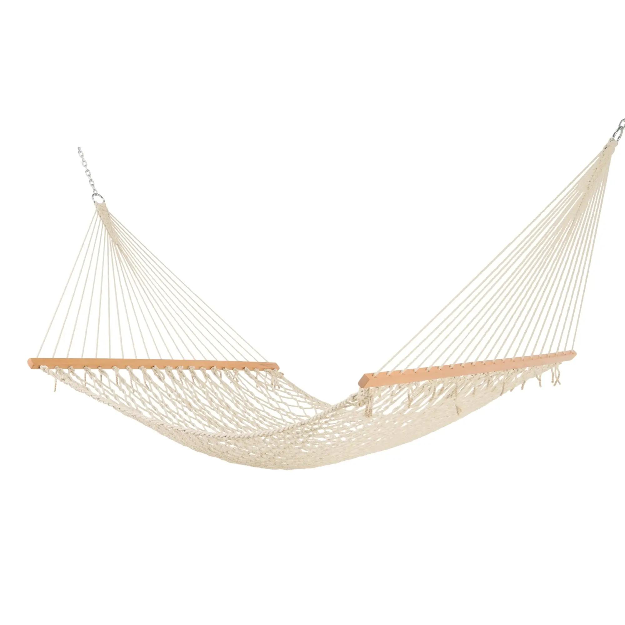 Castaway Living 13 ft. Double Traditional Hand Woven Cotton Rope Hammock – 2-Person, 450 lb acity, Free Extension