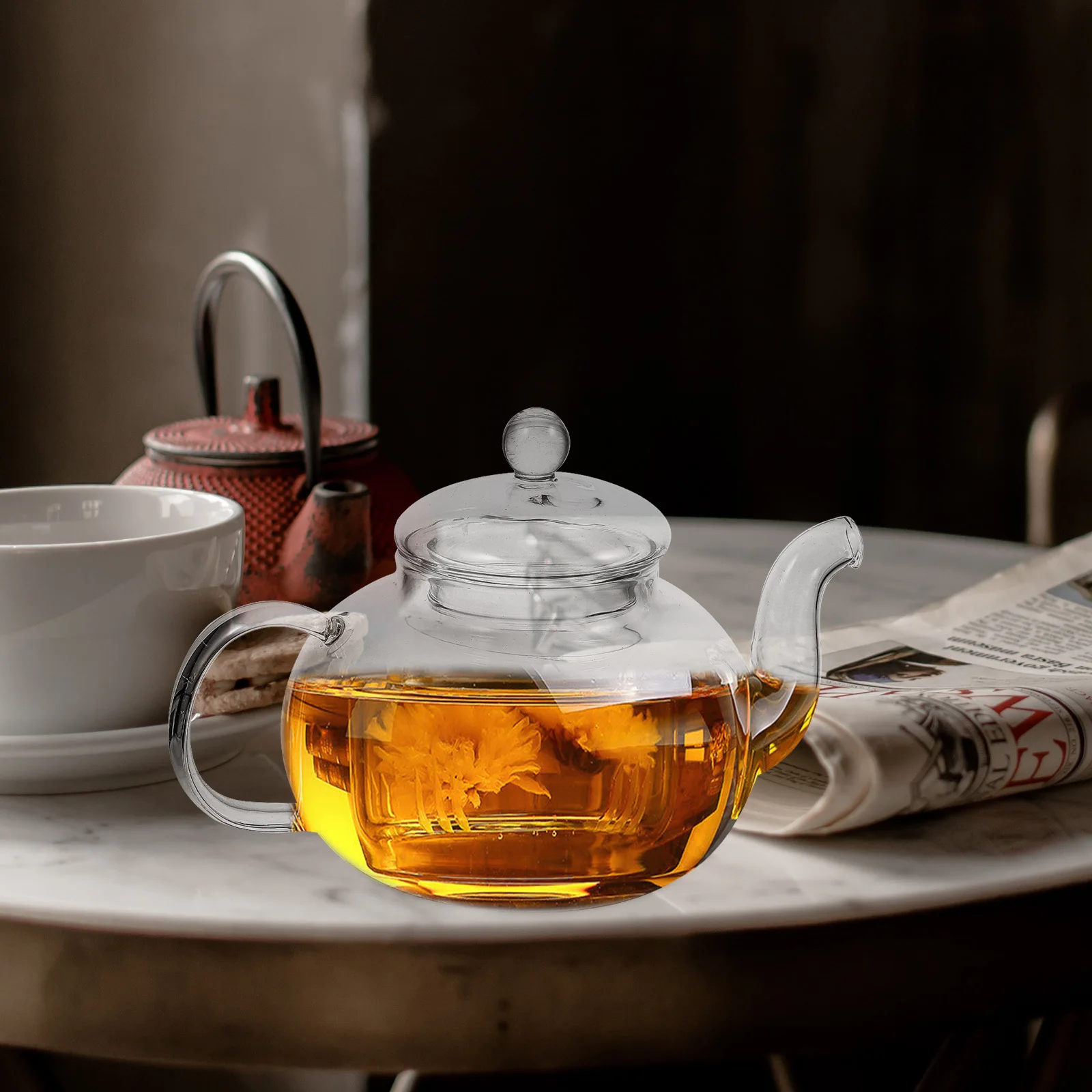 

Thickened Tea Pot Glass Teapot Elegant Design Fine Workmanship Compact Tea Kettle Daily Home Use Gift Delicate Teapot