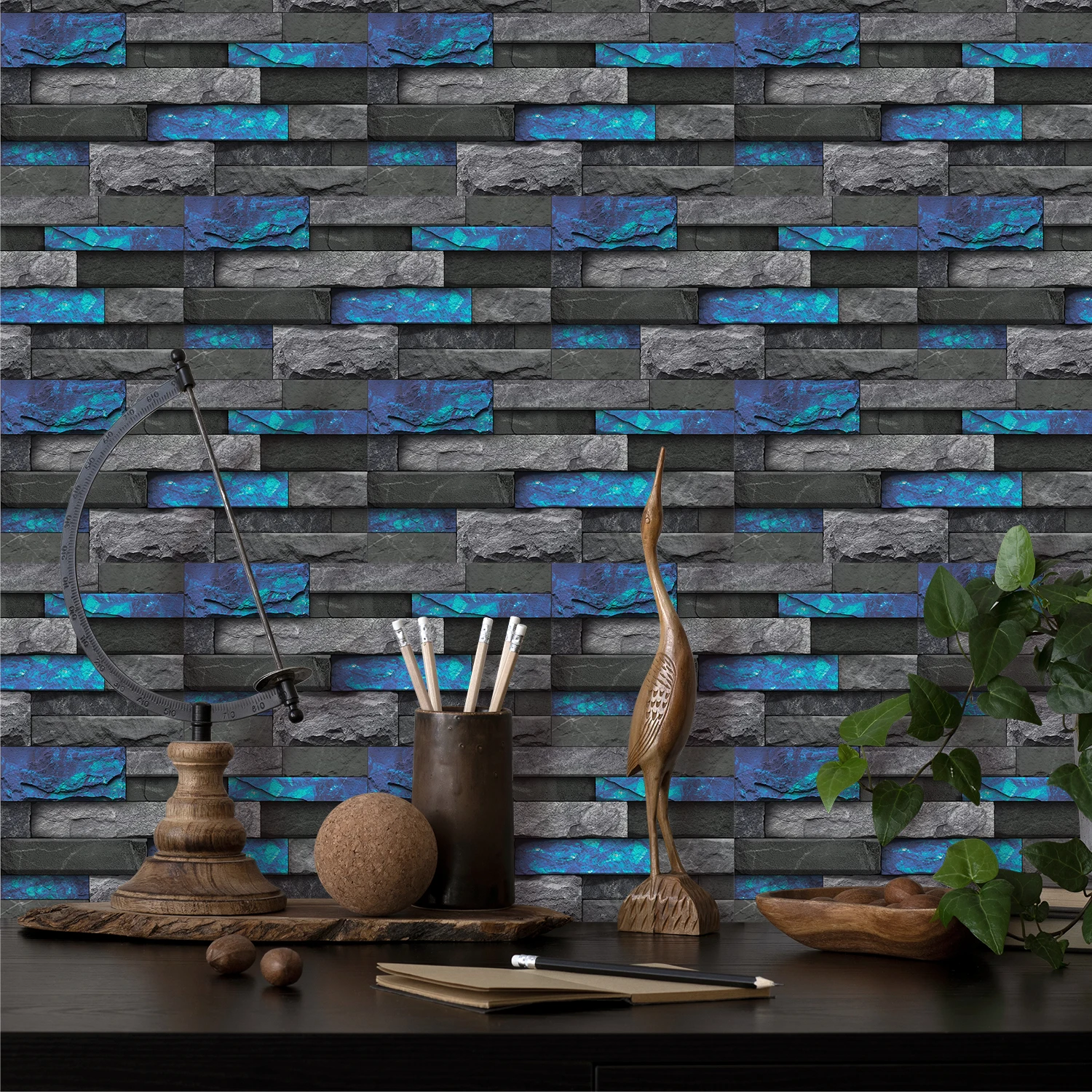 Retro Stone Brick Wall Stickers Bathroom And Kitchen Backsplash Peel And Stick Waterproof Self-Adhesive Vinyl Tile Stickers