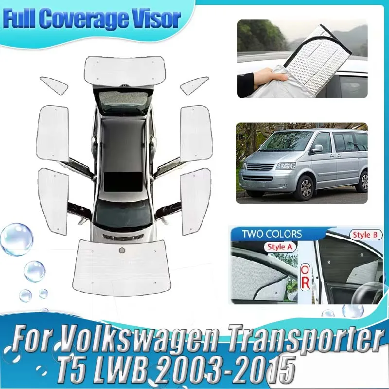 For VW Volkswagen Transporter T5 LWB Accessories 2003-2015 Privacy Full Windshield Sunscreen Visors Anti-UV Rays Car Accessories