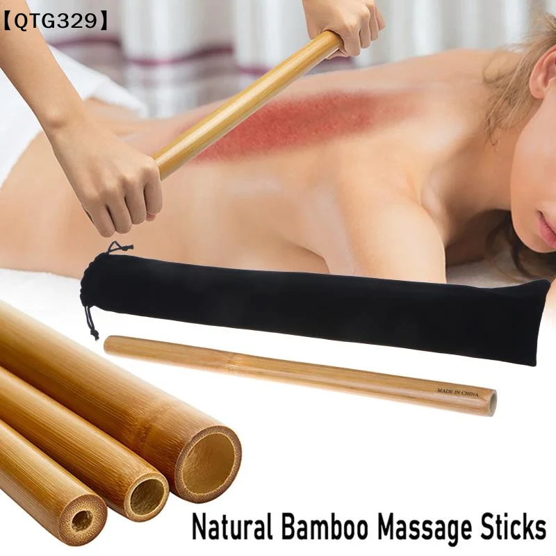 【QTG329】1Pcs Wood Therapy Gua Sha Massager SPA Natural Bamboo Massage Sticks Muscle Pain Relief Maderoterapia Scraping Tool[T]