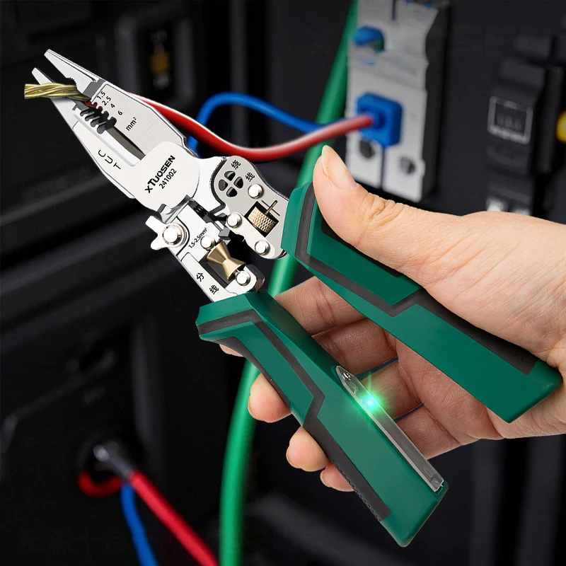 

10 In 1 Wire Strippers With Electricity Measurement Function Wire Stripping Pliers For Cutting And Pulling Wires Scissor·