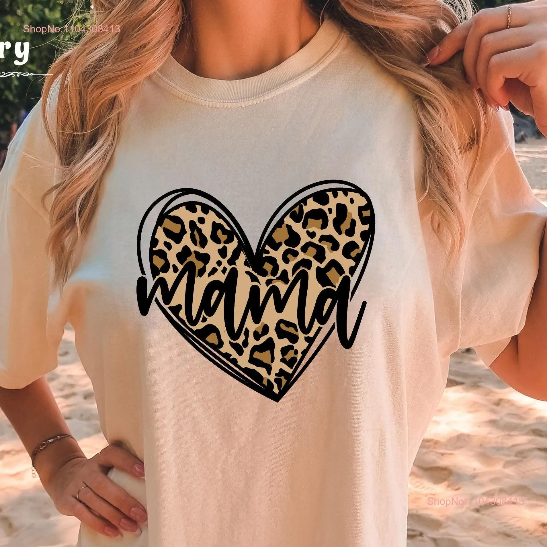 Mama Heart Leopard T Shirt In my Mom Era Outfit New Pregnancy Clothing Women's Moms Birthday Baby Shower