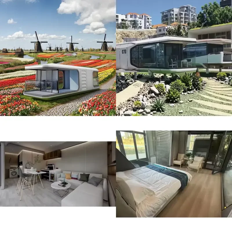 for Design Tiny House Eco-friendly Steel Cabin Model 20ft Prefab Home Office Workshop Portable Living