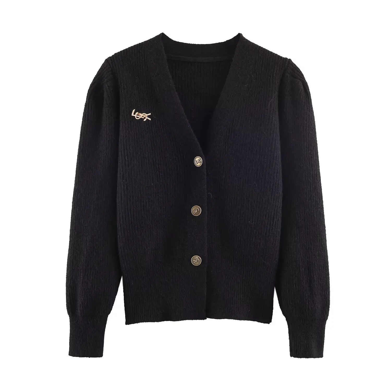 Dames Effen Gebreid Vest Lente Nieuwe Vrouwelijke V-hals Lange Mouwen Single Breasted Trui Jas Dame Casual Korte Gebreide Om