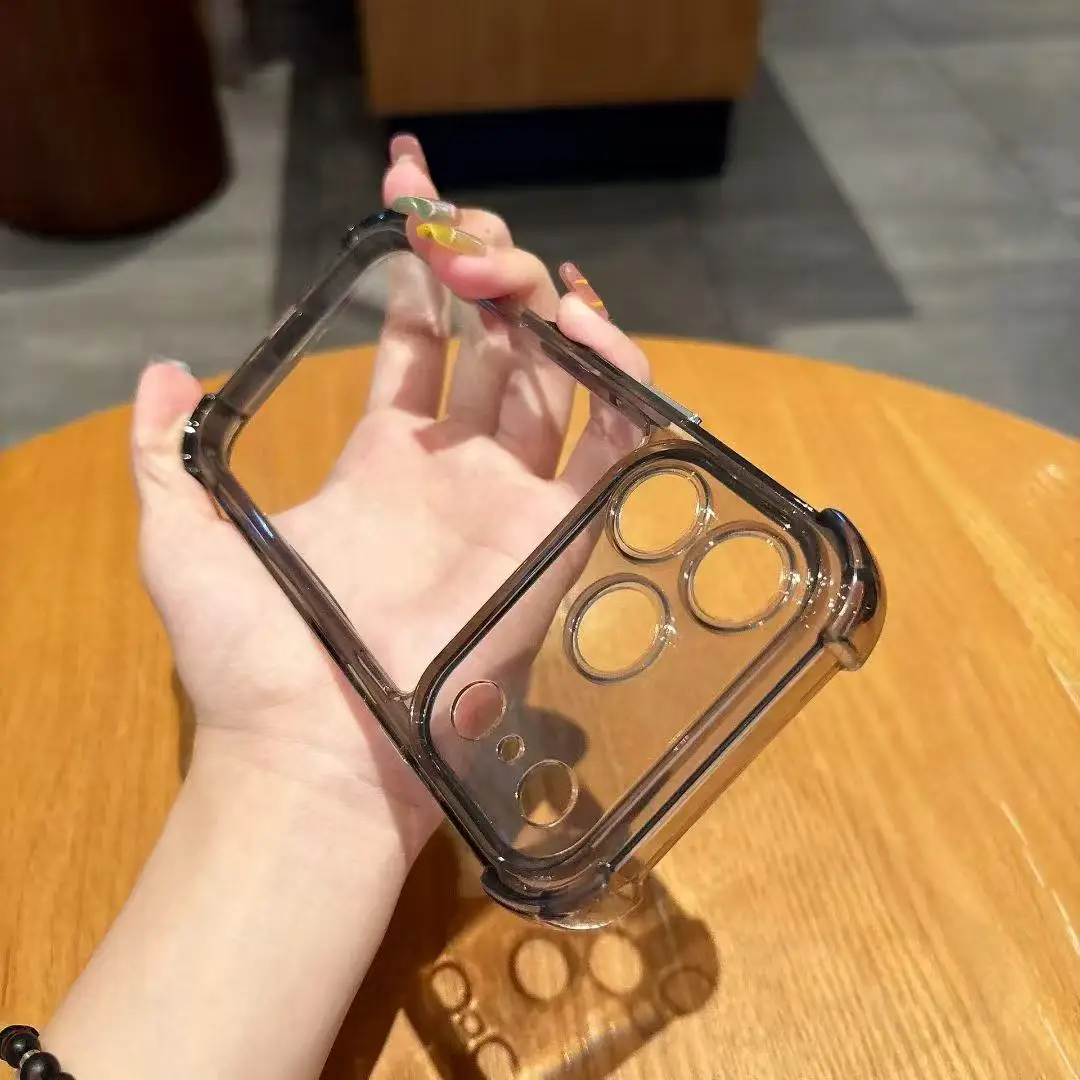 حافظة هاتف شفافة مضادة للصدمات لهاتف آيفون 17 16 15 14 Plus 13 Pro Max من السيليكون غطاء حماية شفاف للكاميرا