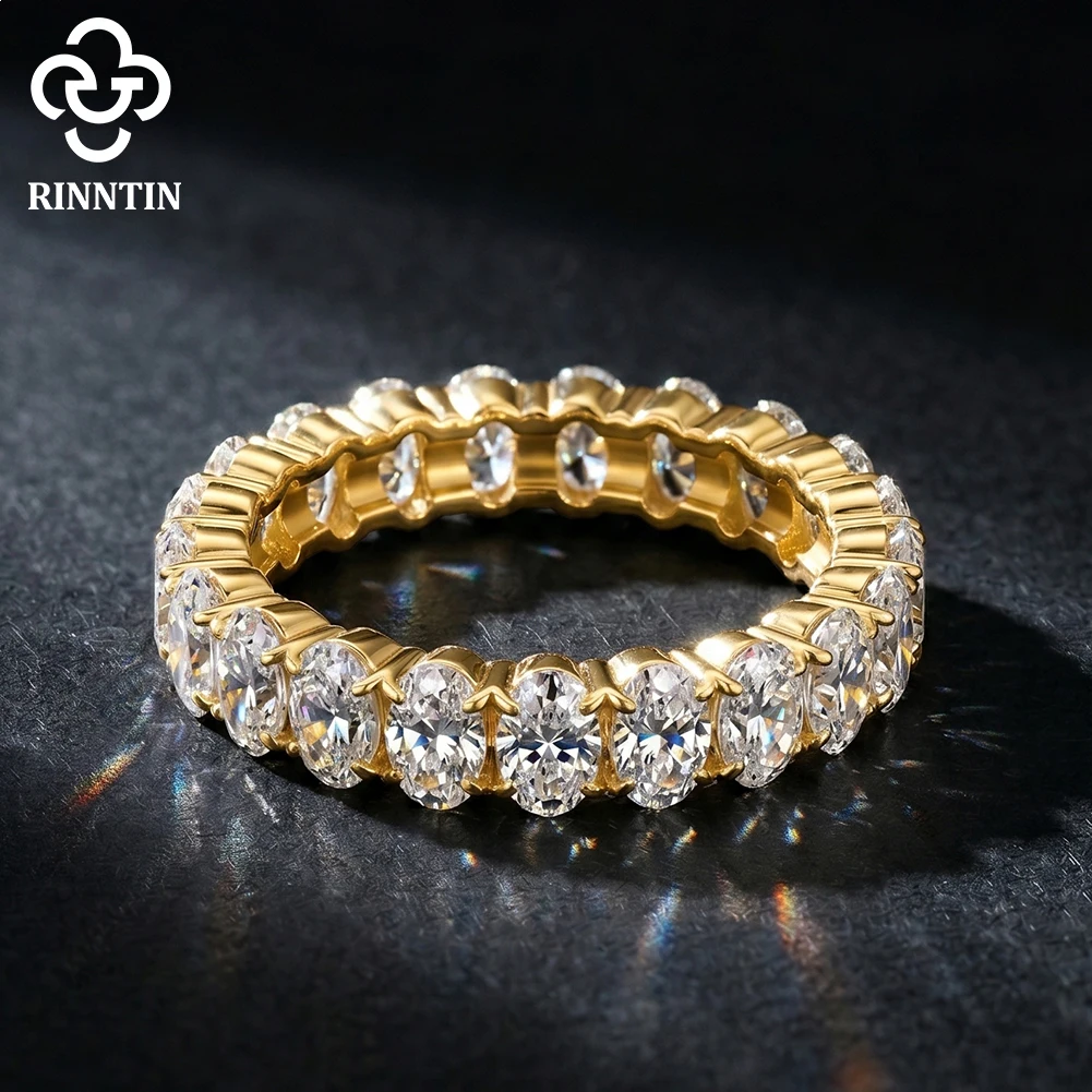

Rinntin Luxury 925 Sterling Silver D Color Moissanite Diamond Ring Bridal Proposal Engagement Rings Wedding Band Jewelry MOR25