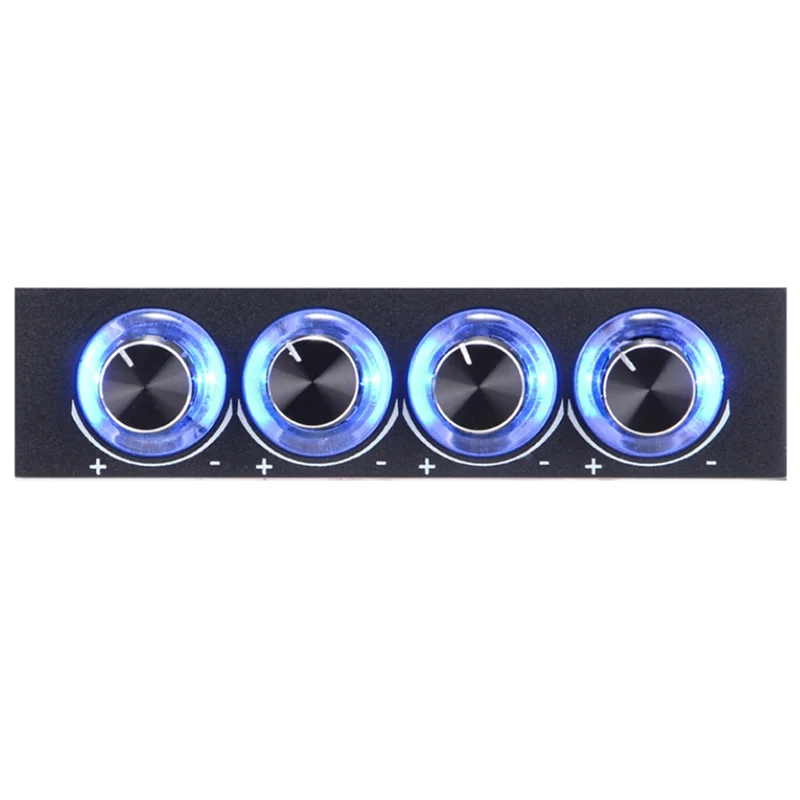 Praktischer Lüftergeschwindigkeitsregler, CPU-Controller, 4-Kanal-Bedienung, geeignet für Computergehäuse, CPU-Grafikkarte