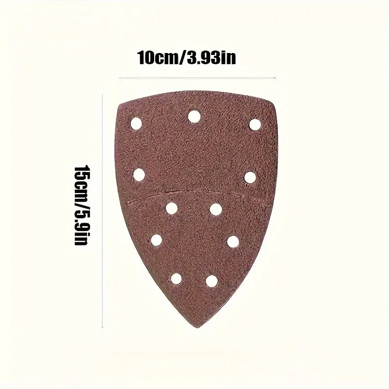 65Pcs 11-Hole Mouse Triangle Sandpaper 40-240 Grit, Alumina Abrasive, Hook & Loop Triangular Sanding Sheets for Detail Sanders view 2