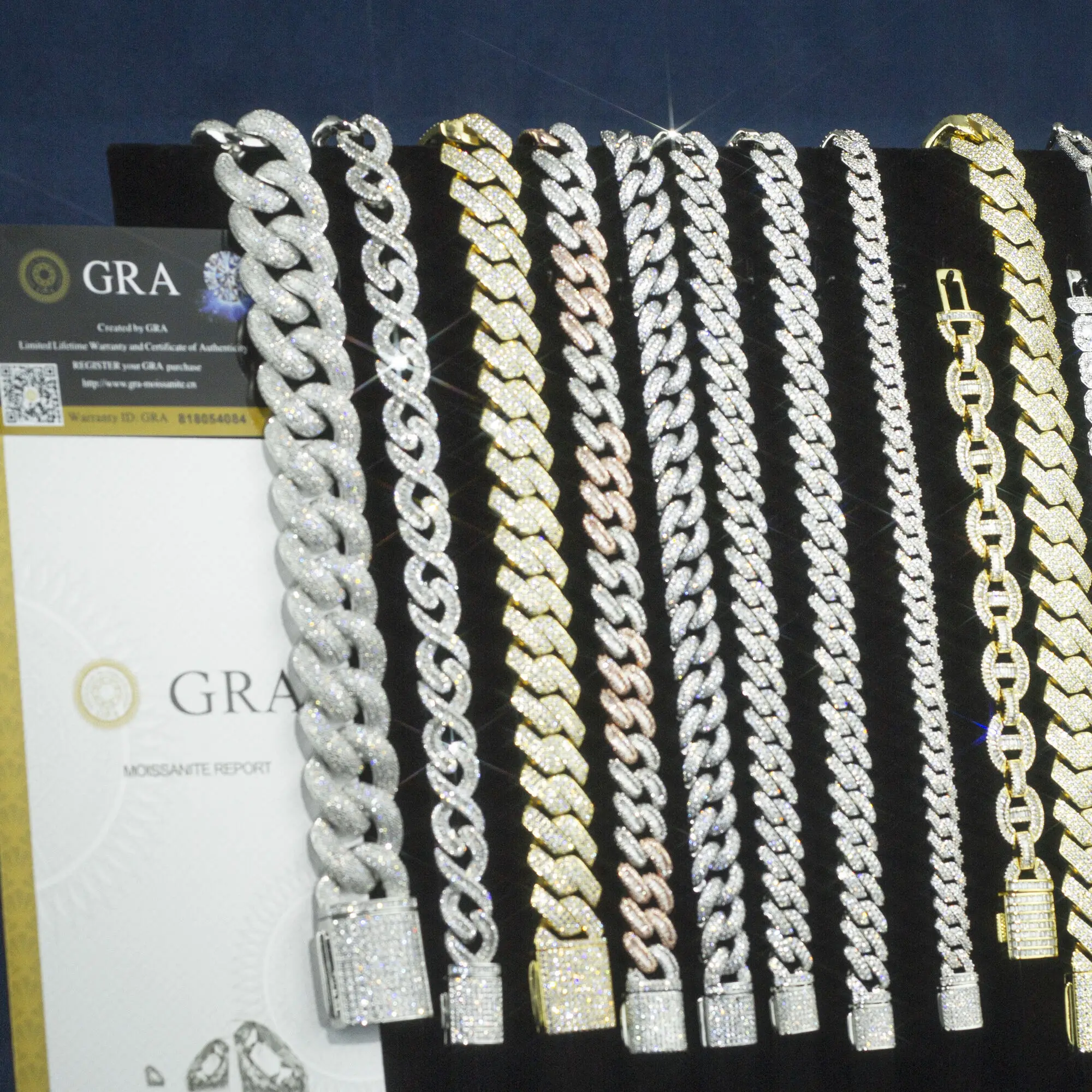 Factory Custom Hip Hop Diamond Necklace Jewelry 18k Gold Plated 8mm 15mm 20mm Vvs Moissanite Iced Out Cuban Link Chain