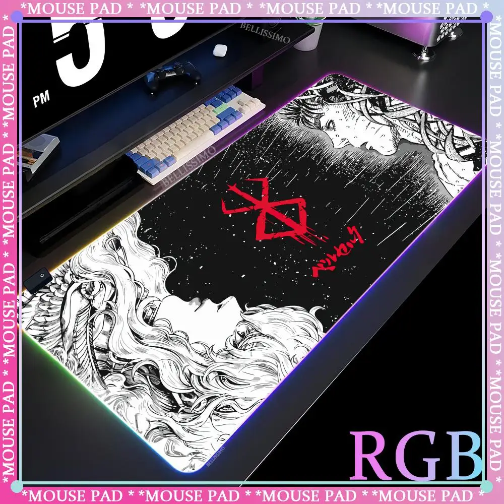 B_Berserks Mouse Cute desk pad Pads Game console mechanical desk RGB gaming mouse pad Desk pad RGB Gaming accessories mouse pad