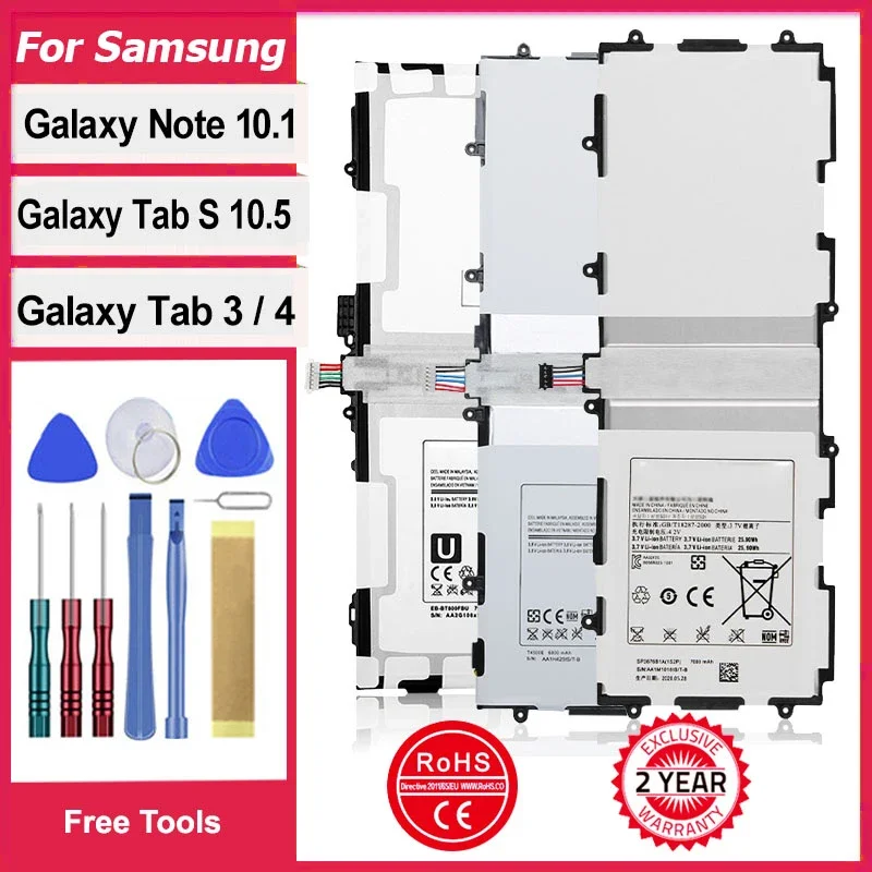 Bateria DaDaXiong do Samsung Note 10.1 GT-P5110 P5100 P5113 N8000 GT-N8020 P7500 SM-P601 Tab3 P5200 T4500E Tab4 SM-T530 SM-T805