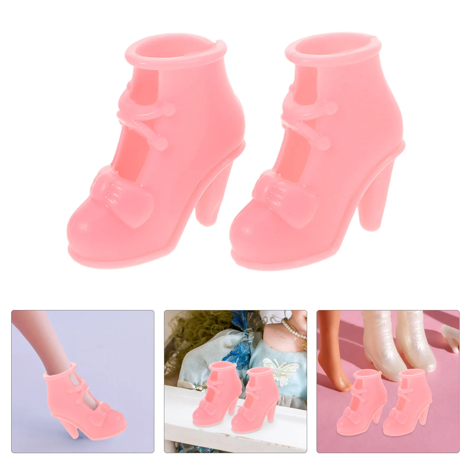 

10 Pairs Shoes Supplies Boots Accessories Dress Decor High Heel Plastic Prop Miniature Child