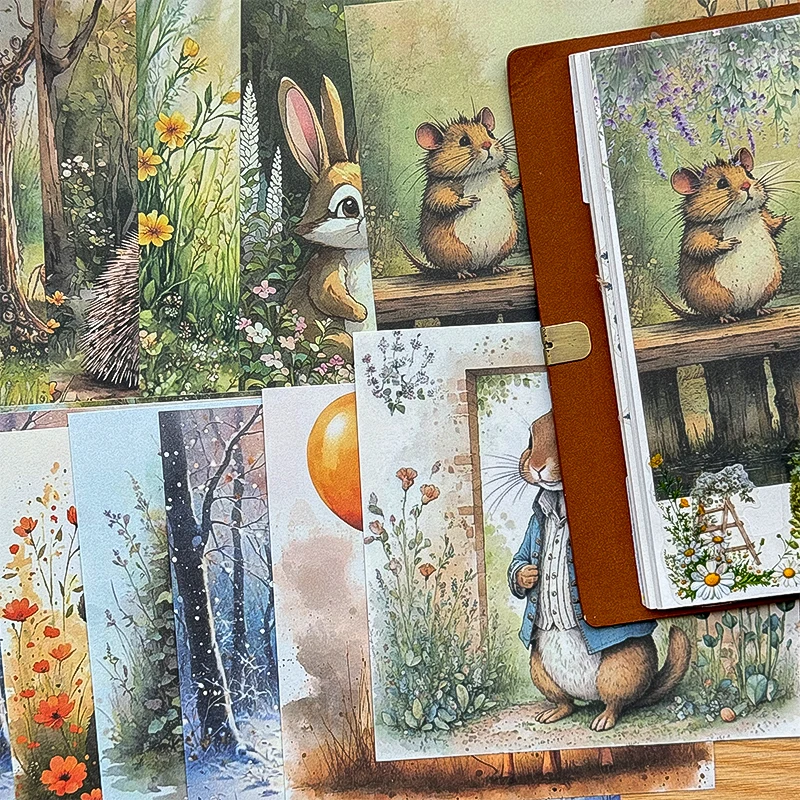 MR กระดาษ 24 แผ่น/ถุง Forest Encounters วัสดุกระดาษ DIY กรอบรูปสมุดภาพนิตยสารคู่มือ Backing พื้นหลังกระดาษ