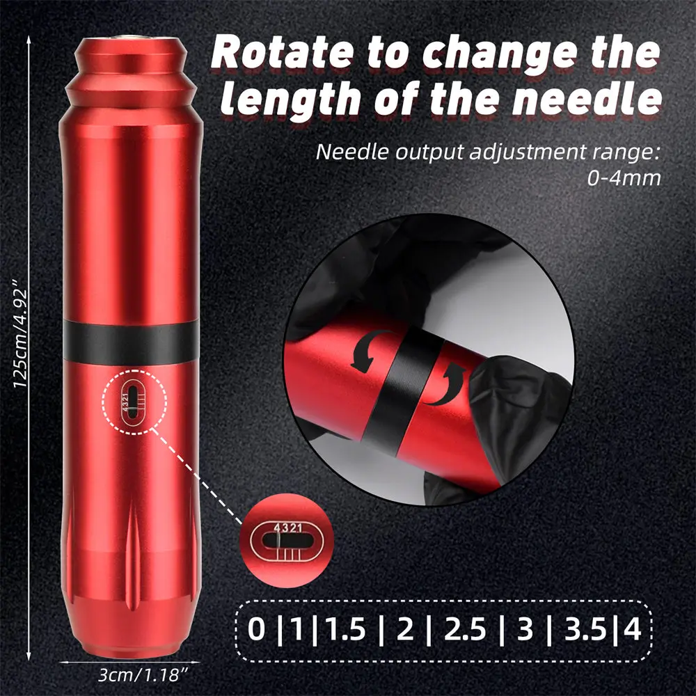 ATOMUS 20 قطعة إبر خرطوشة كاملة مجموعة الوشم للمبتدئين الروتاري ماكينة رسم الوشم التجميلي مجموعة أقلام إمدادات الطاقة اللاسلكية الوشم بندقية #3