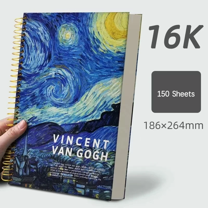 B5 Notebook Thick Large Notebook Horizontal Line Sketchbook Cute Retro Stationery Student Notepad Coil Book Office Planner